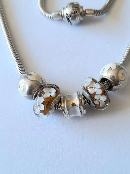 Wow!! South African Donna-Mia sterling silver charm necklace 28,4g wow!! Wow!!