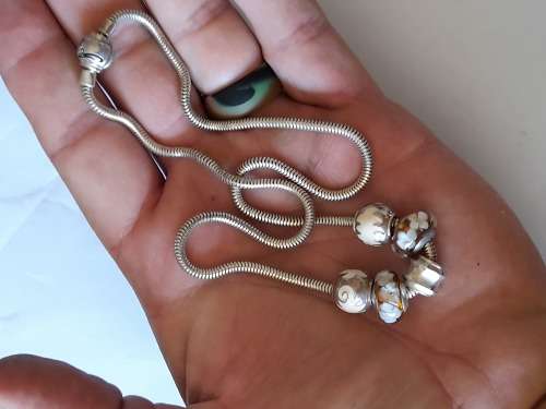 Wow!! South African Donna-Mia sterling silver charm necklace 28,4g wow!! Wow!!