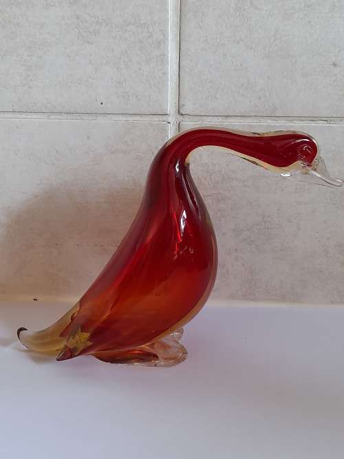 Gorgeous vintage murano glass duck figure Value R550