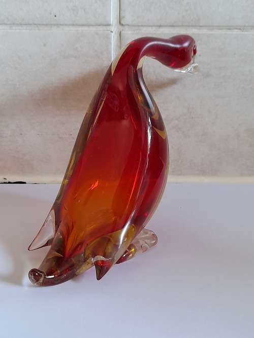 Gorgeous vintage murano glass duck figure Value R550