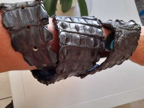 Amazing!! Large Leather Rose Crocodile skin belt value R2500