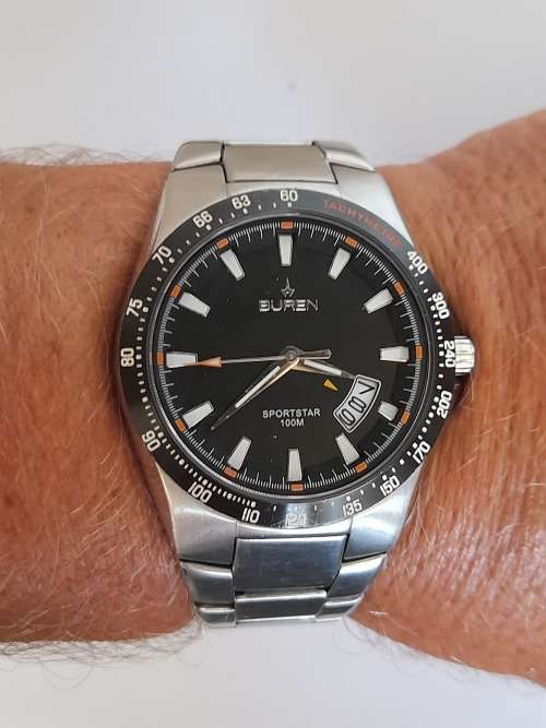 Wow!! Buren sportstar 100m mens wristwatch 100% working Value R2500