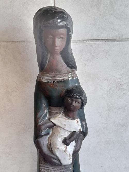Rare large sweden pottery mother and child figure possibly Elbogen Mamlo wow!!