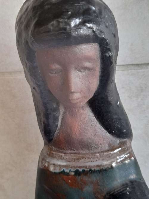 Rare large sweden pottery mother and child figure possibly Elbogen Mamlo wow!!