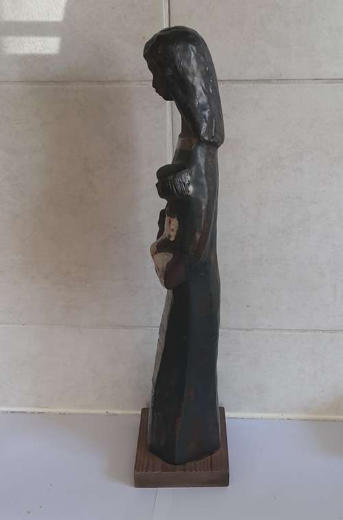 Rare large sweden pottery mother and child figure possibly Elbogen Mamlo wow!!