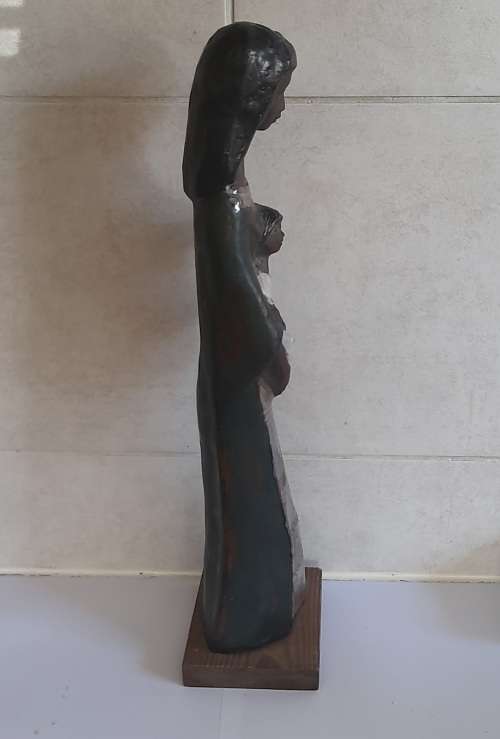 Rare large sweden pottery mother and child figure possibly Elbogen Mamlo wow!!