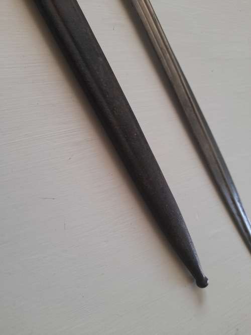 Rare Model 1898 Neuer Art bayonet , made by Erfurt in 1903 , issued to the 119.