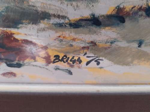 Wow!! Large Mel Brigg oil on board of cottages dated 75 Value R8500