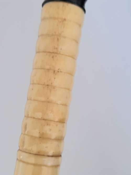 Amazing vintage Chinese bone and wood walking stick with carved detail Wow!!