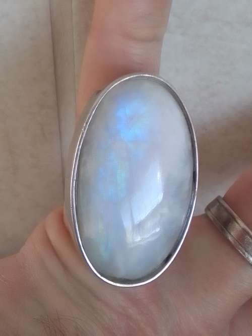 Magnificent Huge sterling silver Moonstone ring 32,6g wow!