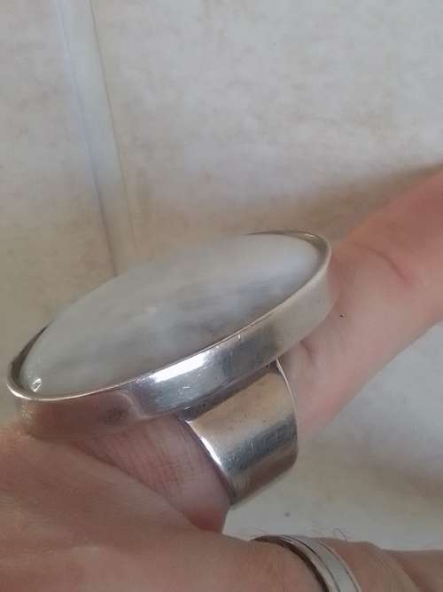 Magnificent Huge sterling silver Moonstone ring 32,6g wow!