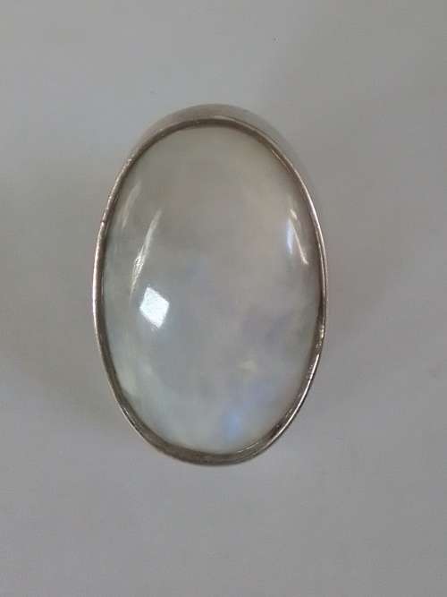 Magnificent Huge sterling silver Moonstone ring 32,6g wow!