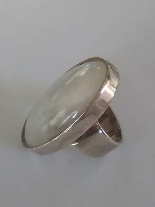 Magnificent Huge sterling silver Moonstone ring 32,6g wow!