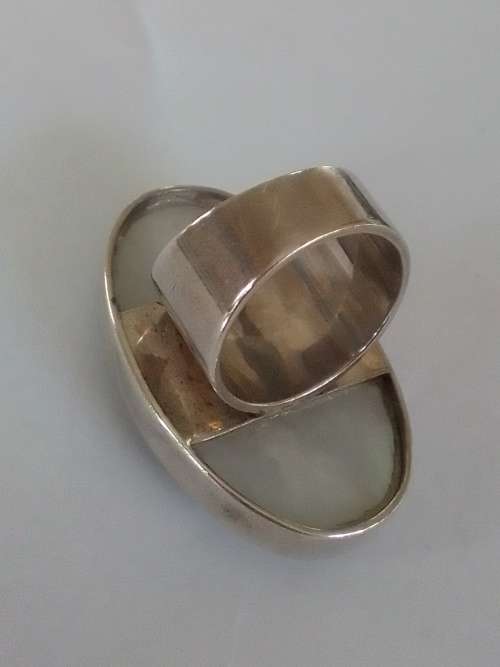 Magnificent Huge sterling silver Moonstone ring 32,6g wow!