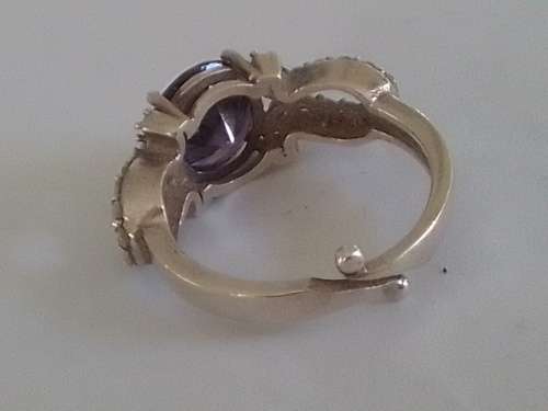 Exquisite sterling silver purple stone ring with amazing design 4,3g wow!!