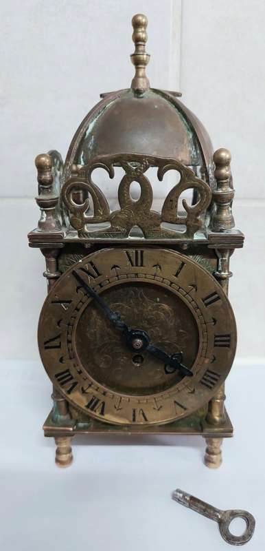 Wow!! Vintage Smiths brass mechanical lantern clock working!!
