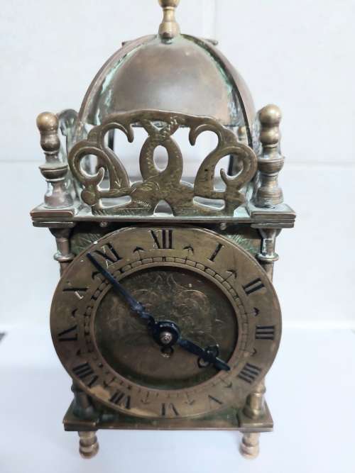 Wow!! Vintage Smiths brass mechanical lantern clock working!!