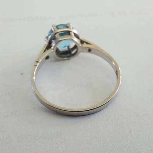 Amazing!! Edwardian Platinum topaz and diamond ring circa 1910,  3,2g Value R6950
