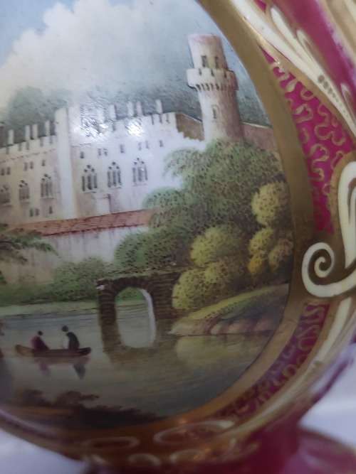 Spectacular Victorian English hand painted porcelain vase circa 1890`s what a find!!