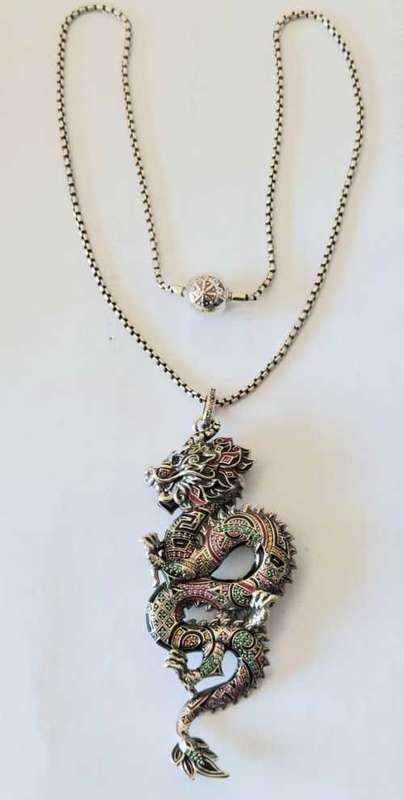 Thomas Sabo sterling silver chinese dragon pendant with chain and box value R11500