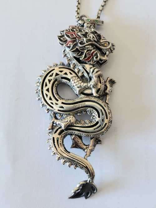 Thomas Sabo sterling silver chinese dragon pendant with chain and box value R11500