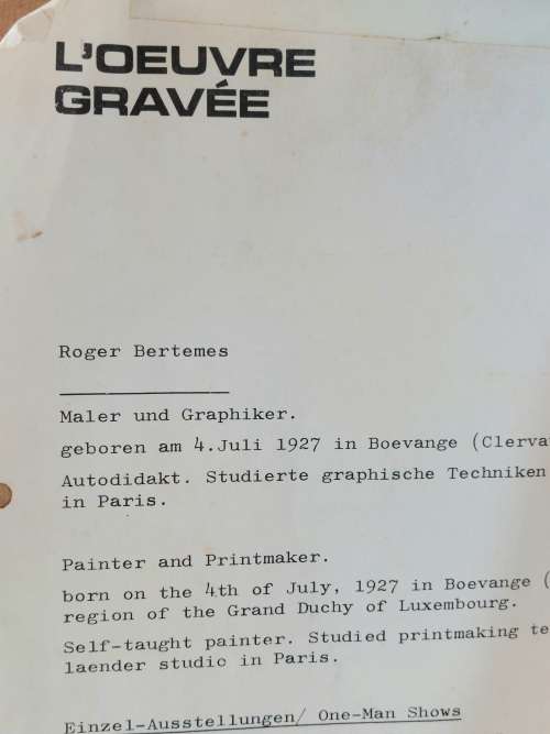 Wow!! Roger Bertemes colour etching 26/99 with cert Value R6500