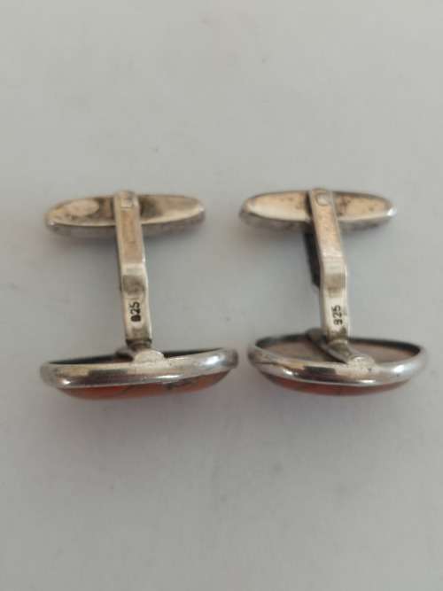 Amazing vintage sterling silver agate cufflinks 10,4g wow!!