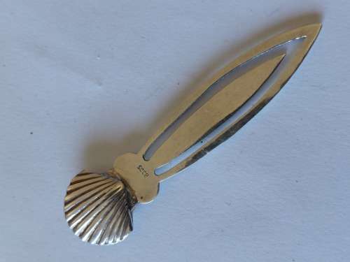 Wow!! London hallmarked silver shell bookmark 8,2g wow!!