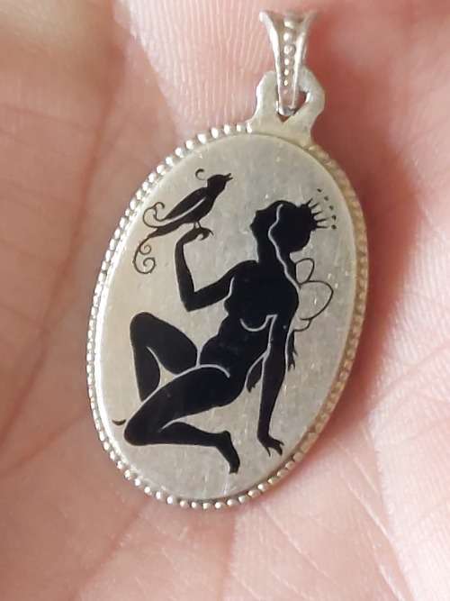 Exceptional!! Art nouveau 990 silver enamel pendant circa 1905,  8,8g