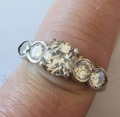 Gorgeous sterling silver white topaz and cz ring 3.9g wow!!