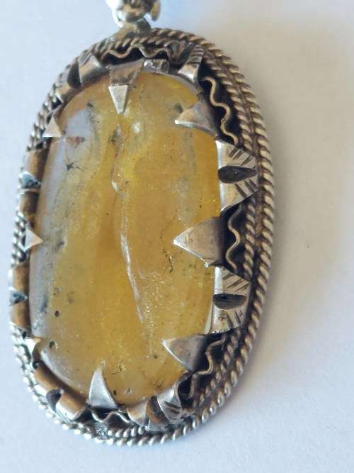Amazing  antique Egyptian sterling silver amber pendant 7,3g stunning!!