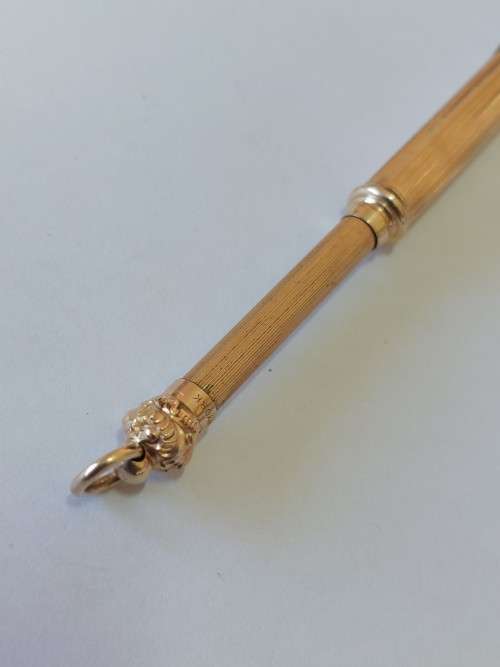 Victorian gold plated retractable dipping fountain pen circa 1890`s