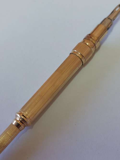 Victorian gold plated retractable dipping fountain pen circa 1890`s
