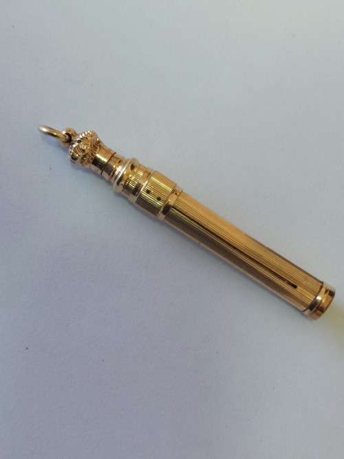 Victorian gold plated retractable dipping fountain pen circa 1890`s