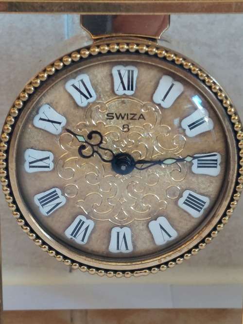 Spectacular!! Vintage solid brass Swiza 8 day alarm clock 100% working!! Amazing condition!!