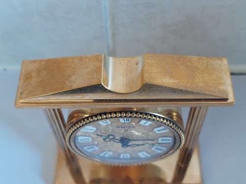 Spectacular!! Vintage solid brass Swiza 8 day alarm clock 100% working!! Amazing condition!!
