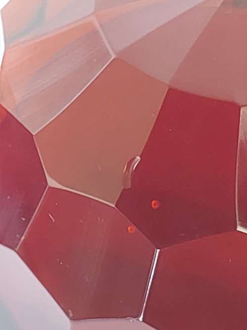 Amazing vintage faceted ruby glass paperweight STUNNER!!