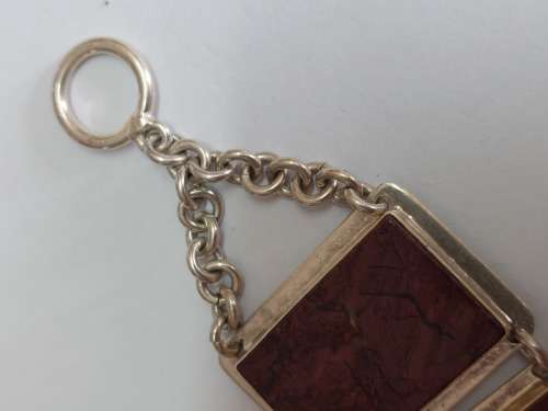 Magnificent large sterling silver Jasper bracelet 79,0g value R3500 wow!!