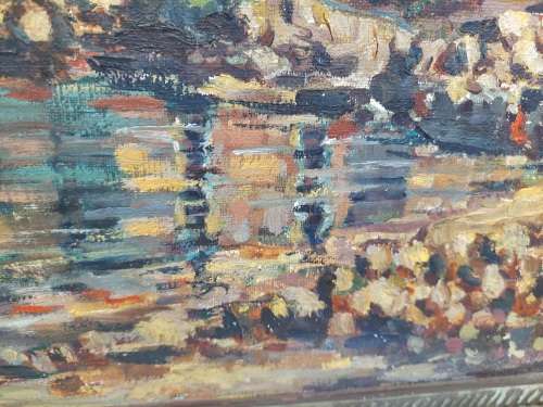 AMAZING!! Signed antique oil on canvas of Hout Bay 610 x 460mm Wow!!