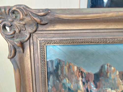 AMAZING!! Signed antique oil on canvas of Hout Bay 610 x 460mm Wow!!