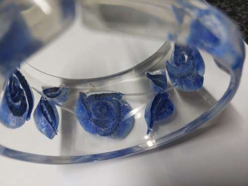 Rare Large 1980`s Jose Cotel Paris reverse carved lucite bangle Value R2800