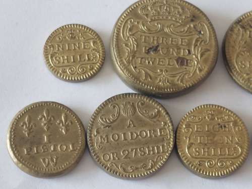 Rare collection of 1700-1750 British Portuguese gold coin weights Value R4500