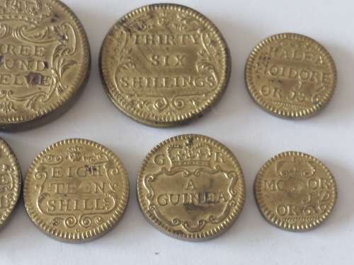 Rare collection of 1700-1750 British Portuguese gold coin weights Value R4500