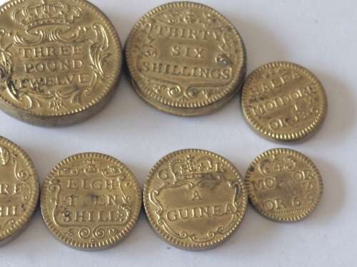 Rare collection of 1700-1750 British Portuguese gold coin weights Value R4500
