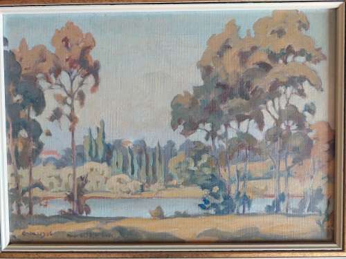 Rare!! Large Erich Mayer oil on card dated 1936,  350 x 280mm Value R18500
