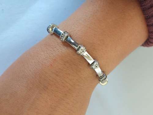Magnificent sterling silver cz tennis bracelet 17,9g wow