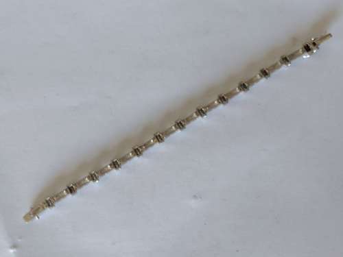 Magnificent sterling silver cz tennis bracelet 17,9g wow