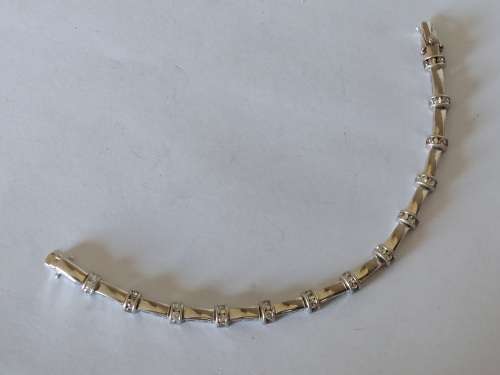 Magnificent sterling silver cz tennis bracelet 17,9g wow