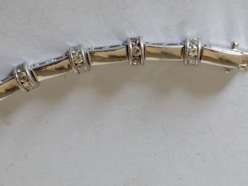 Magnificent sterling silver cz tennis bracelet 17,9g wow