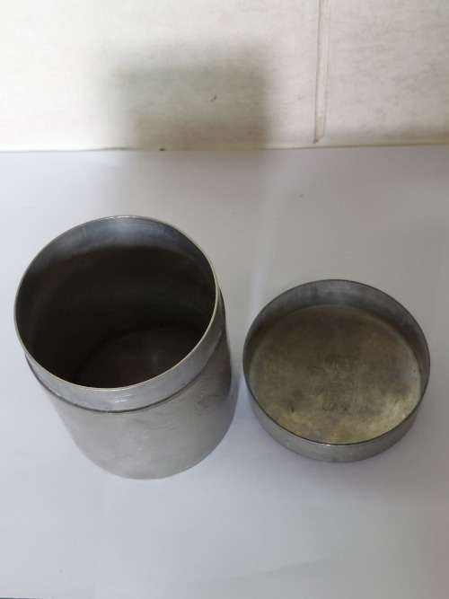 19th century Chinese dragon pewter tea caddy circa 1890`s Value R1500